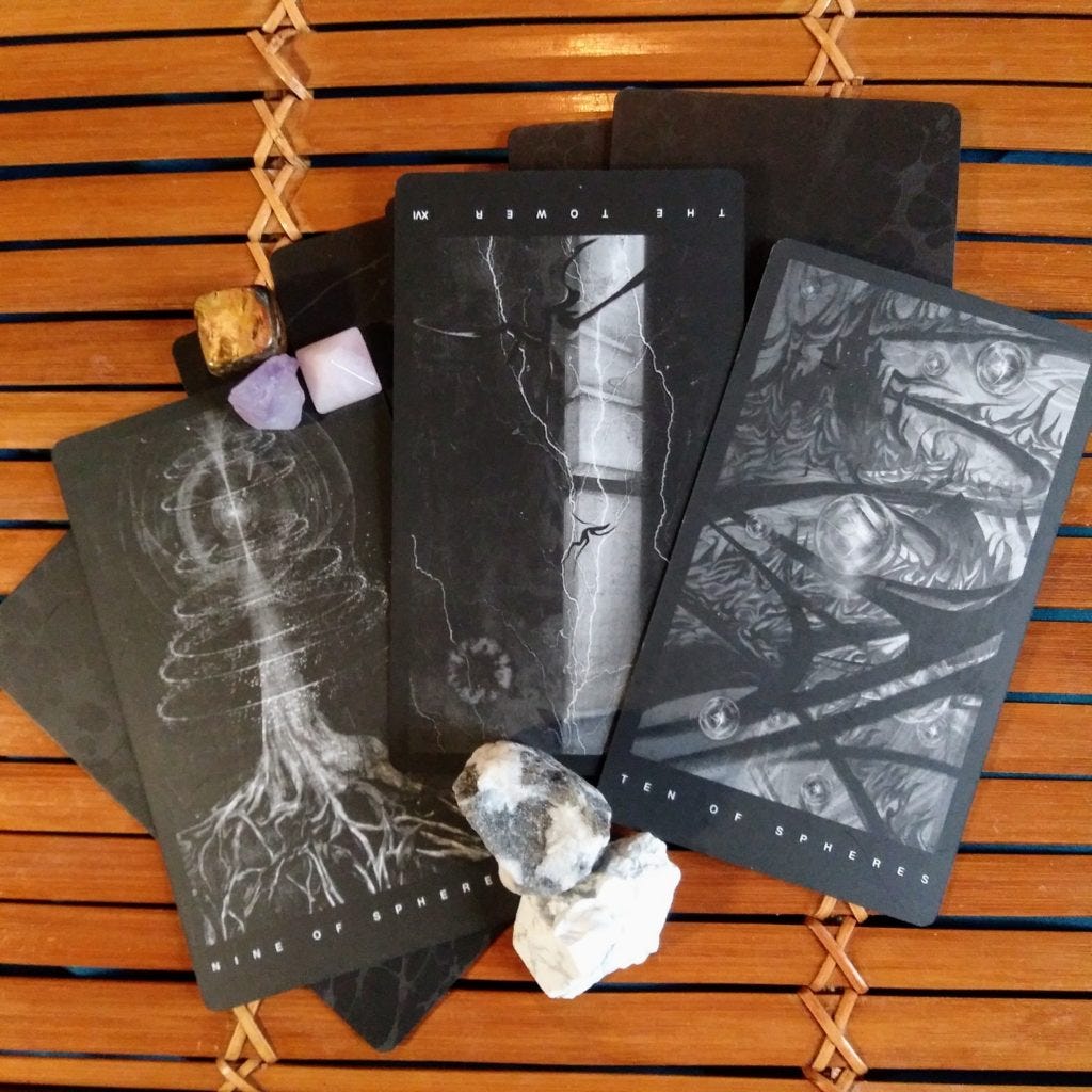 Multiple Black Tarot Cards