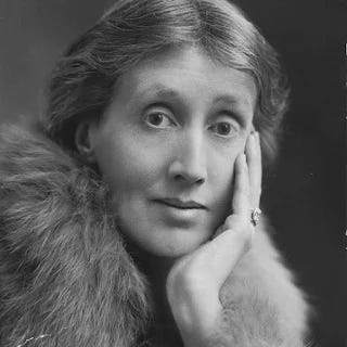 Black-and-white photograph of British author Virginia Woolf, who wrote the short story "The Mark on the Wall." Black-and-white photograph of British author Virginia Woolf, who wrote the short story "The Mark on the Wall."