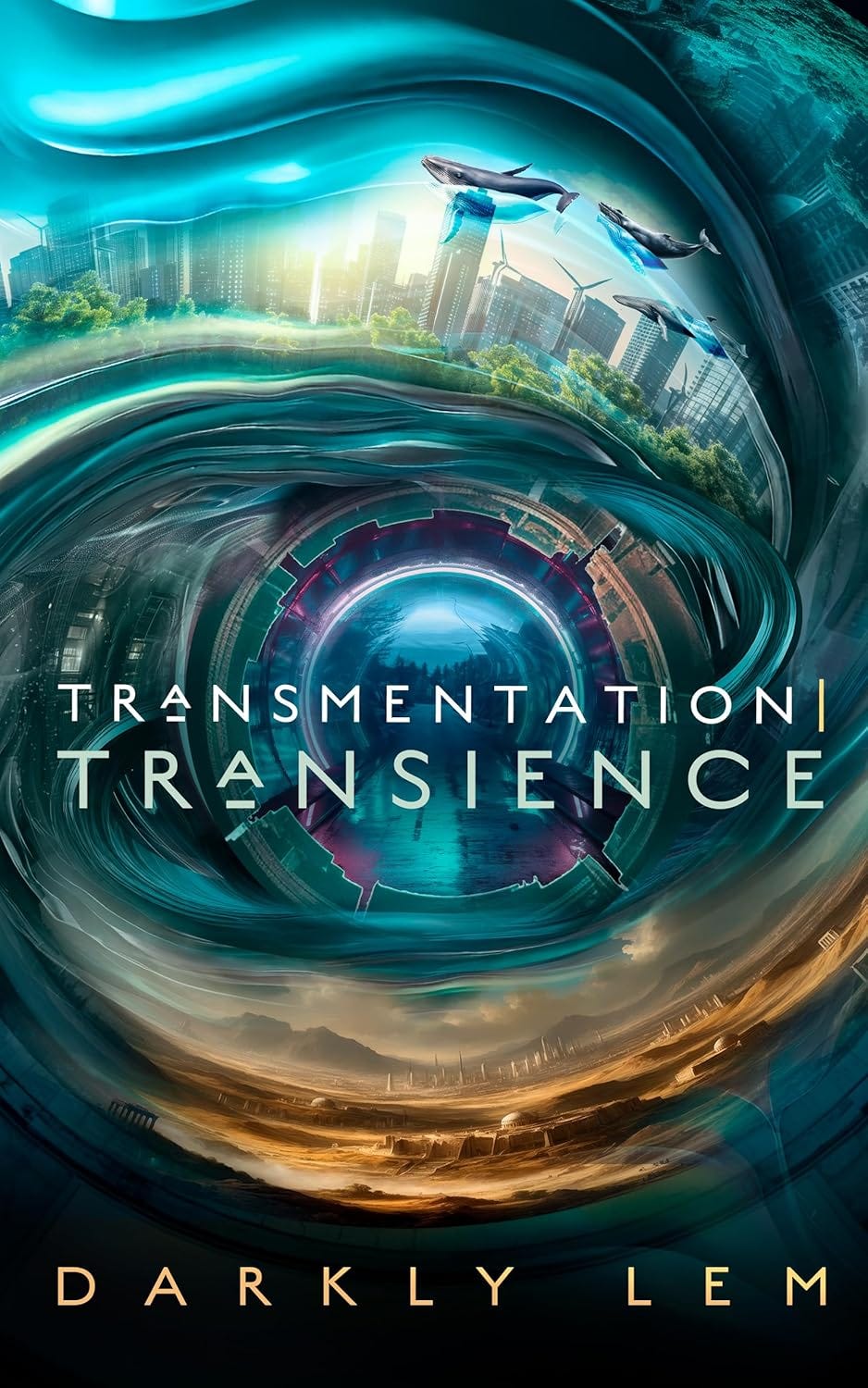 Transmentation—Transience: Or, an Accession to the People's Council for Nine Thousand Worlds cover with a spinning transition between universes