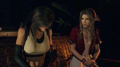 Tifa's reaction to Cloud's words seem a bit over the top for a mere remembrance of losing everything.