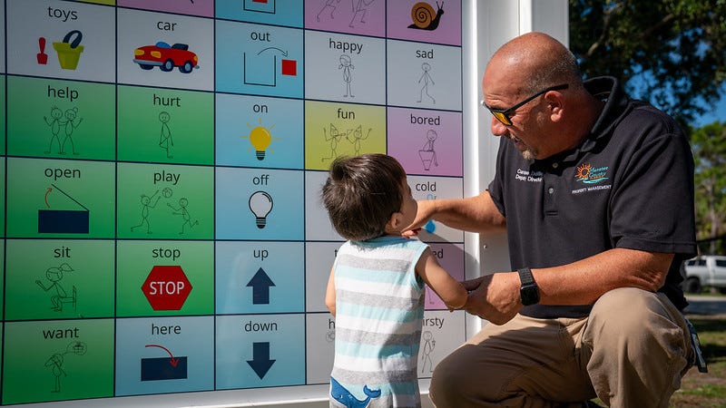 Tom Bennett Park Adds Splash Pad and Communication Board, Expanding ADA Accessibility