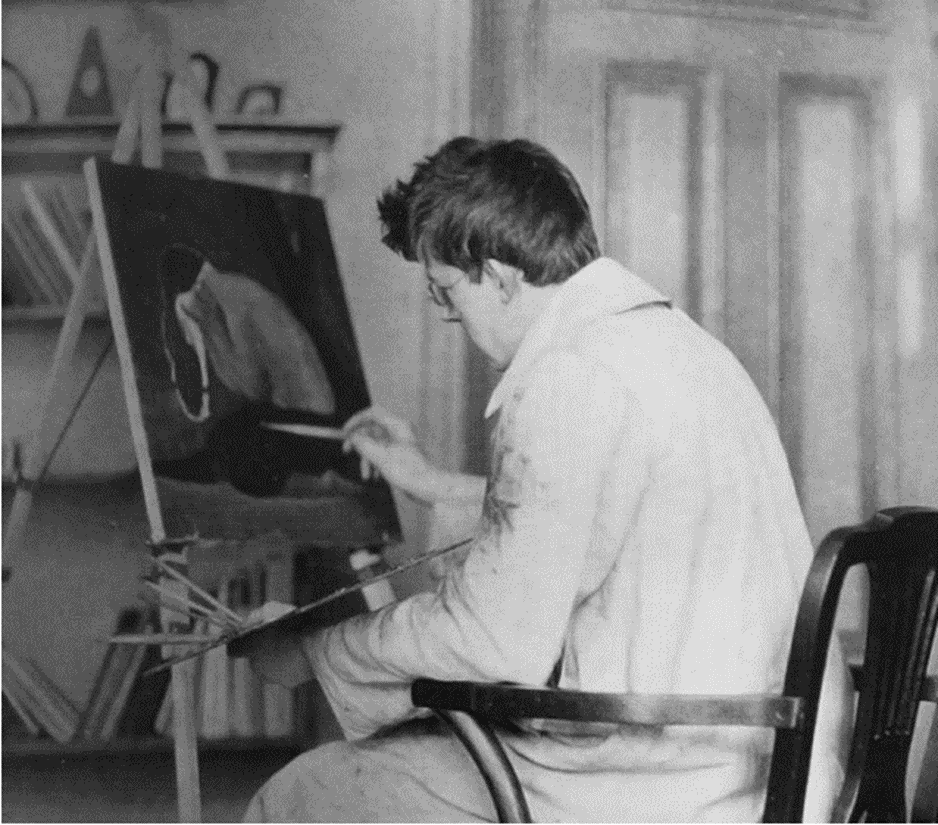 Zapffe, resim yaparken.