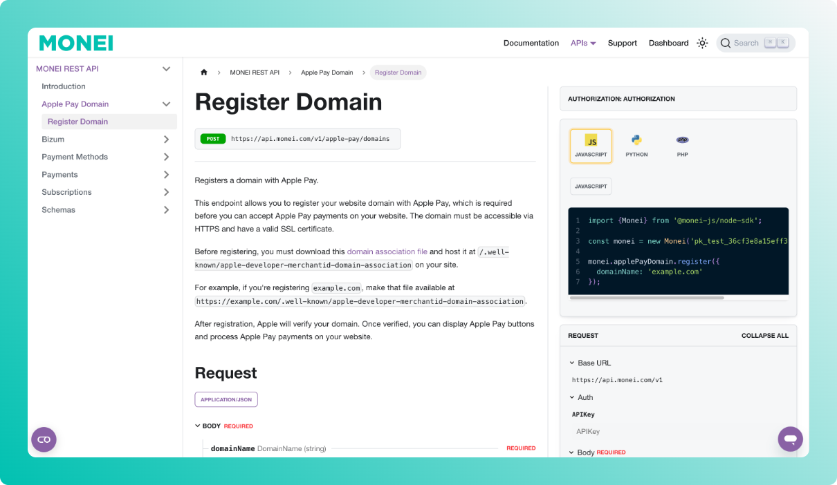 MONEI project screenshot