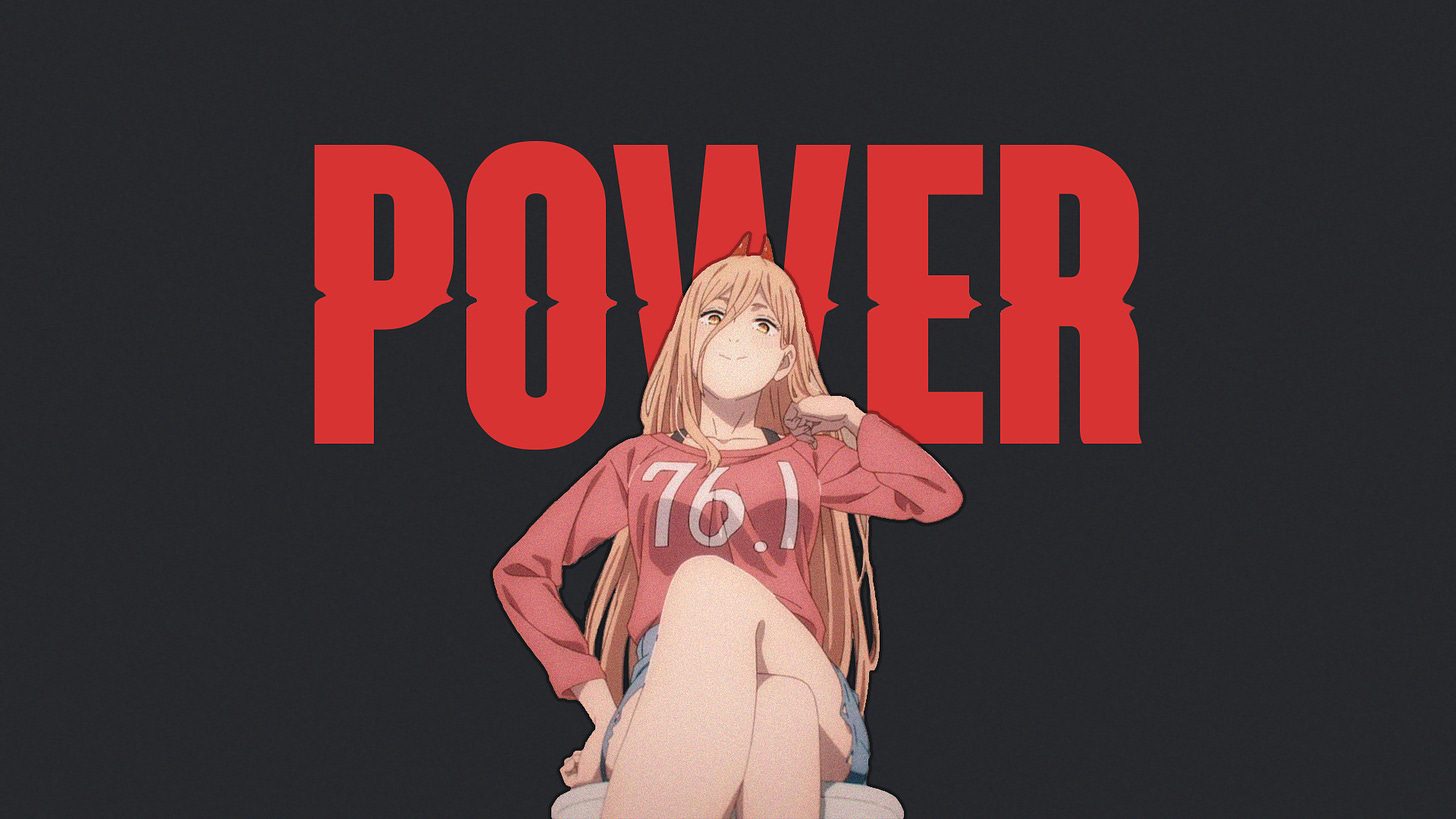 Anime 1920x1080 Power (Chainsaw Man) minimalism dark background anime girls Chainsaw Man