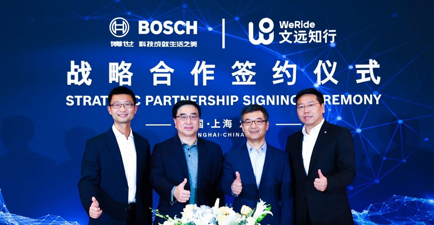 Autonomous Driving Firm WeRide Receives Strategic Investment From Bosch Autonomous Driving Firm WeRide Receives Strategic Investment From Bosch