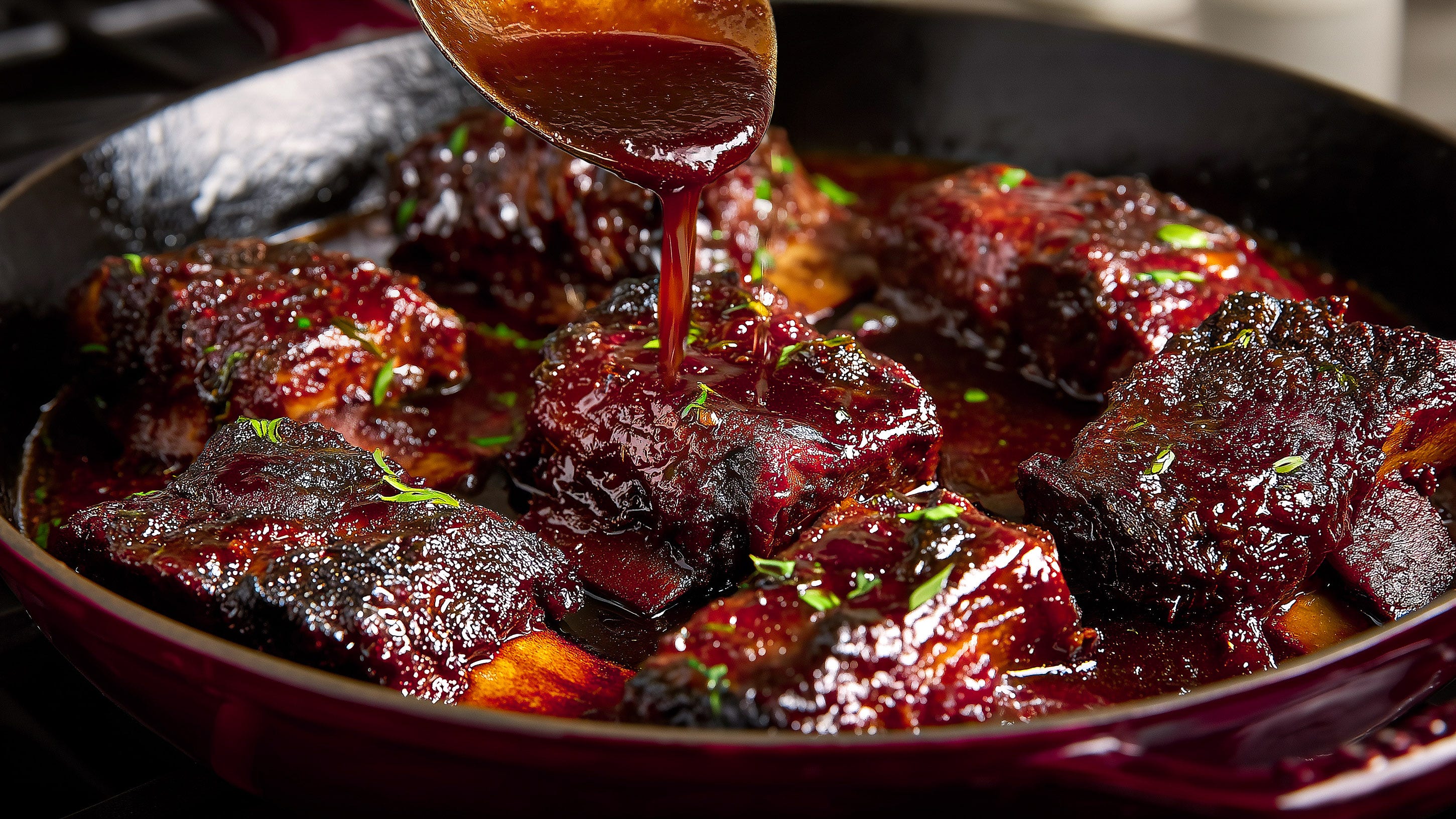 Slow Cooked Beef Short Ribs in Red Wine Sauce - by Sophie