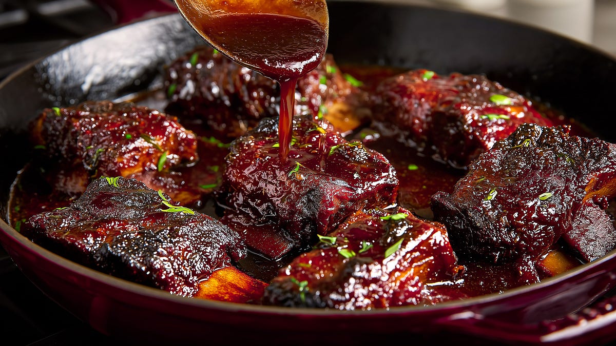 Slow Cooked Beef Short Ribs in Red Wine Sauce - Essen Recipes