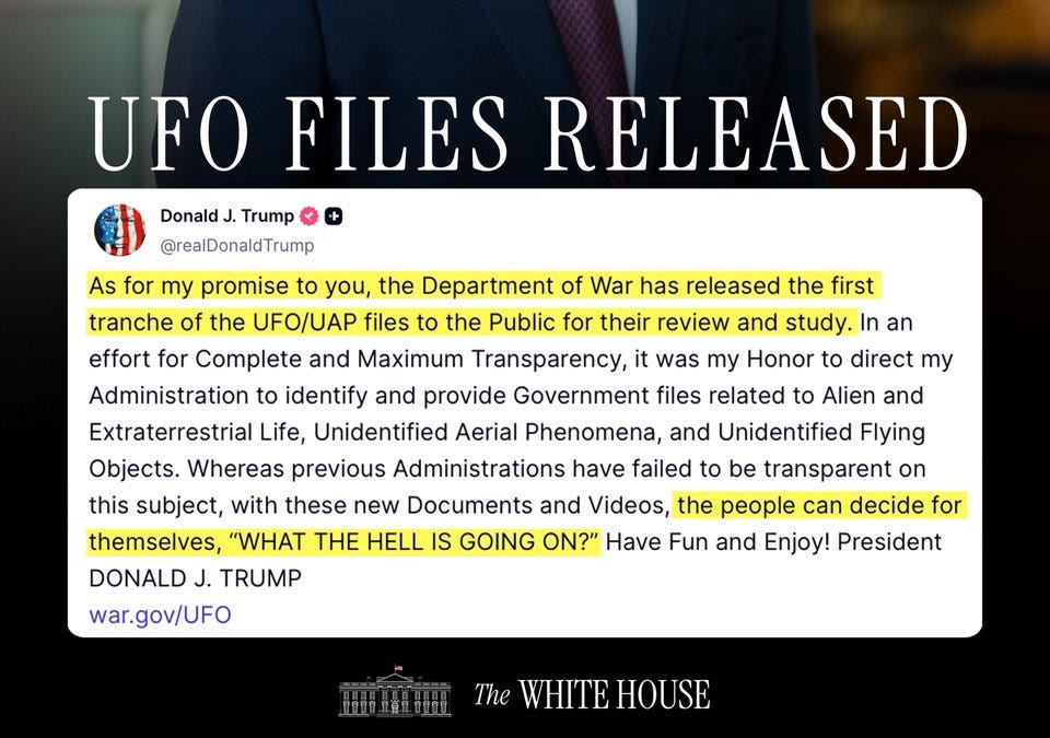 After three White House releases of UAPs/UFOs and the Disclosure Day movie, is there any proof of an extraterrestrial visit?