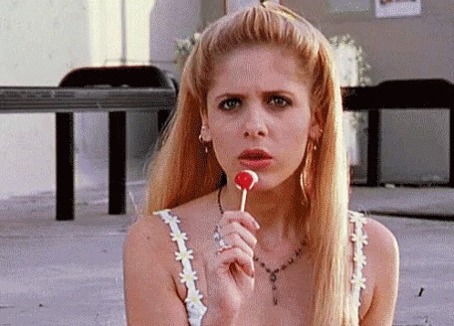 Buffy Sarah Michelle Gellar GIF - Buffy SarahMichelleGellar Lollipop GIFs