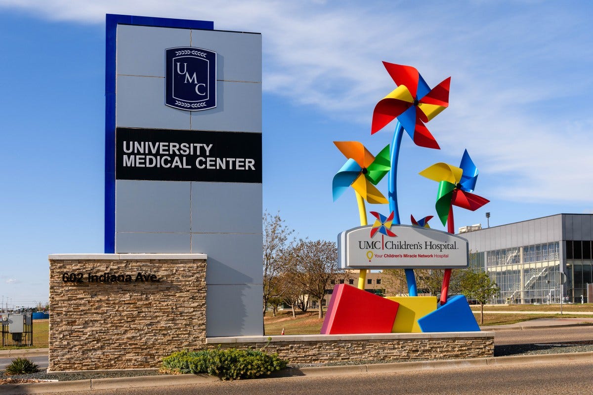 University Medical Center in Lubbock on April 6, 2025. University Medical Center in Lubbock on April 6, 2025.