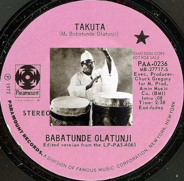 Babatunde Olatunji (April 7, 1927 – April 6, 2003) – Takuta (1973)