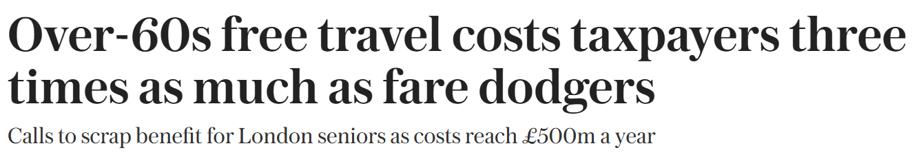 Newspaper headline about fare dodgers