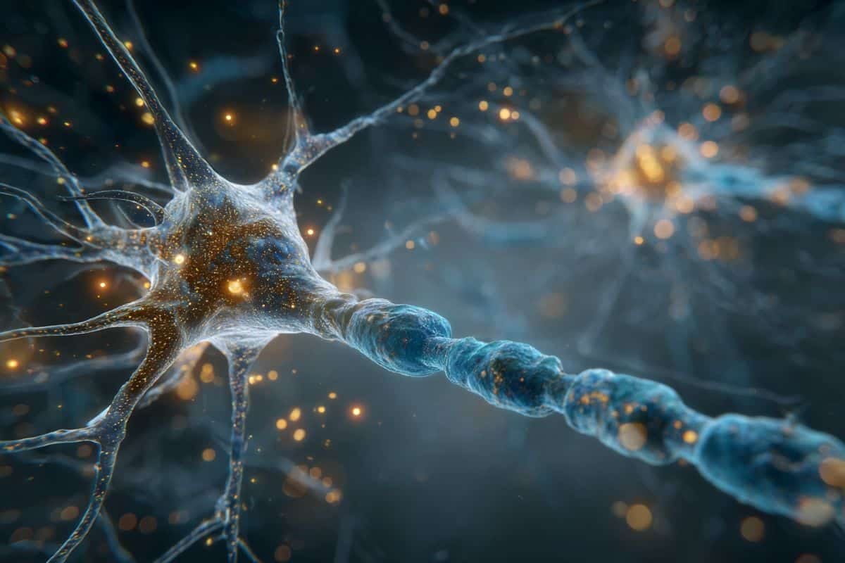 This shows a neuron.