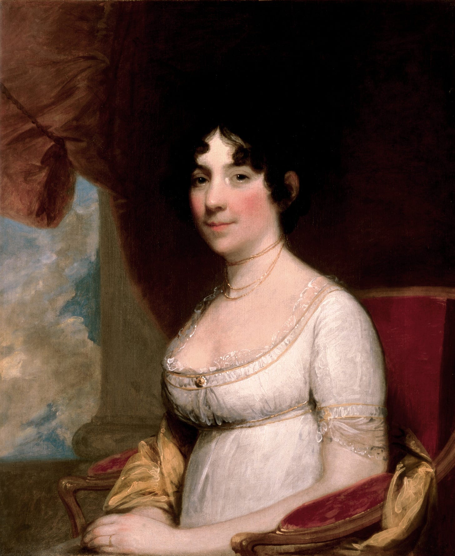 Dolley Madison, 1804, by Gilbert Stuart.