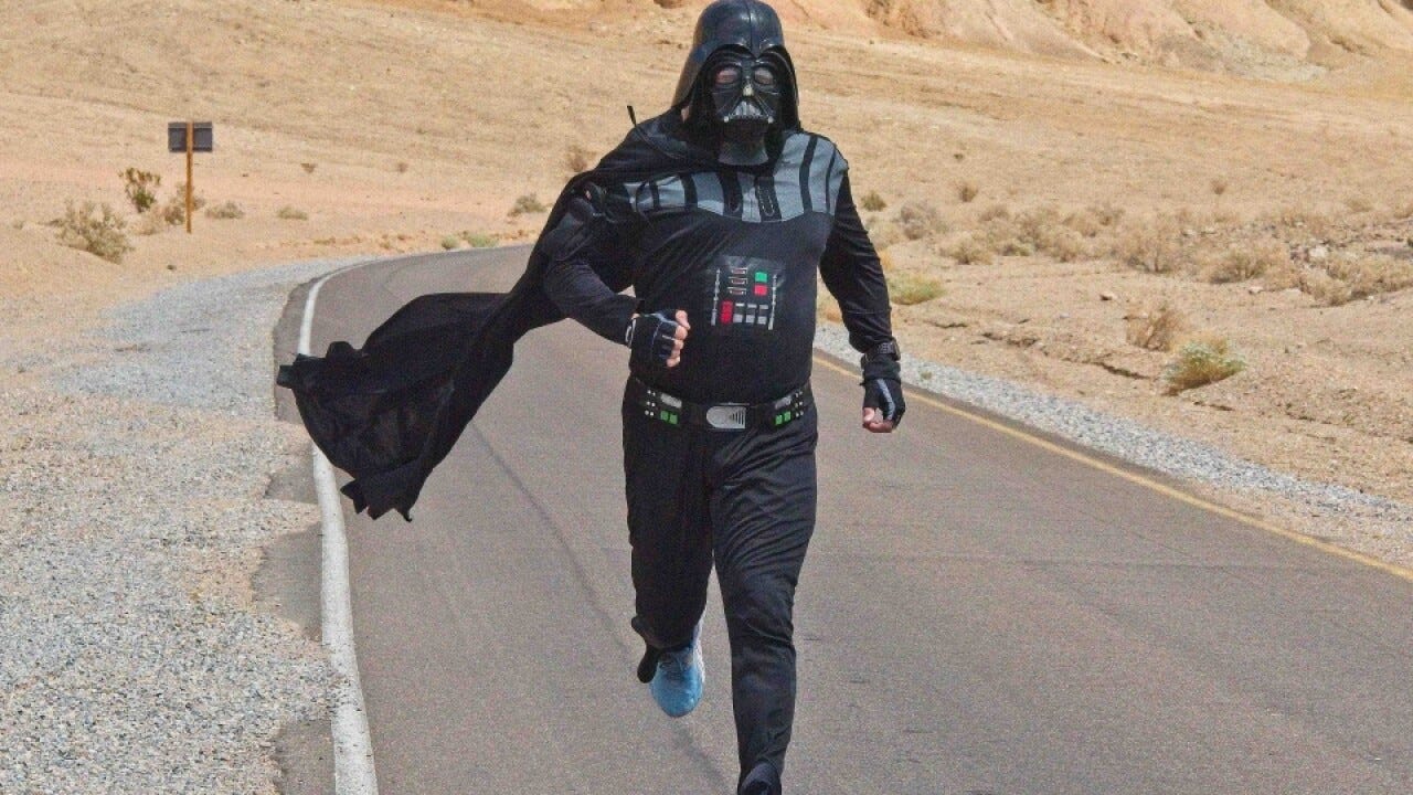 Darth Vader runs Death Valley in 126-degree heat Darth Vader runs Death Valley in 126-degree heat