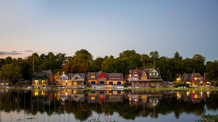 (L) Image courtesy of the Schuylkill River Development Corporation (R) Boat House Row captured by M. Fischetti for Visit Philadelphia