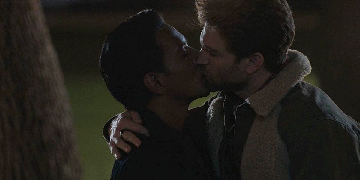 Walker Keegan Allen and Matt Piqua kissing hard on set for Just Desserts. Walker Keegan Allen and Matt Piqua kissing hard on set for Just Desserts.