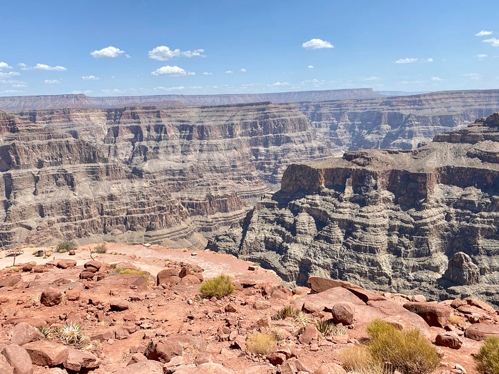 park, rocks, canyon, sky, river, dam