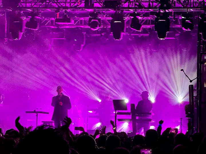 Photographs of Pet Shop Boys performing live at The Electric Ballroom, London, April 2026.
