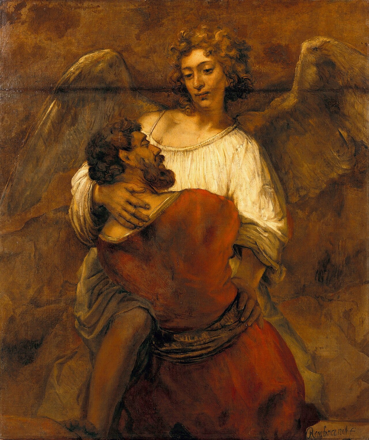 Rembrandt, Jacob Wrestling with the Angel, about 1659 Rembrandt, Jacob Wrestling with the Angel, about 1659