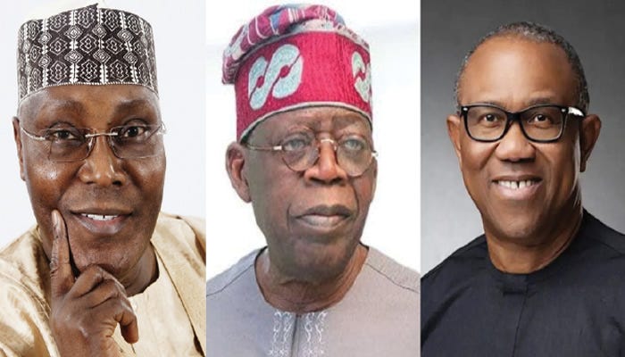 ATIKU, TINUBU AND OBI