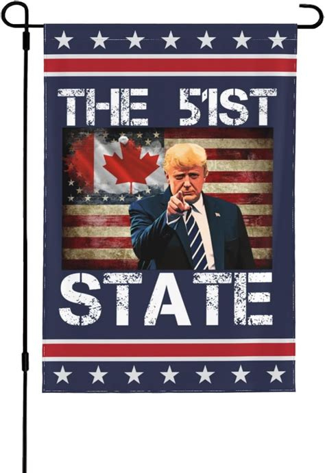 Make Canada 51st State Garden Flag 28x40 Canada And Usa Map Yard Sign ...