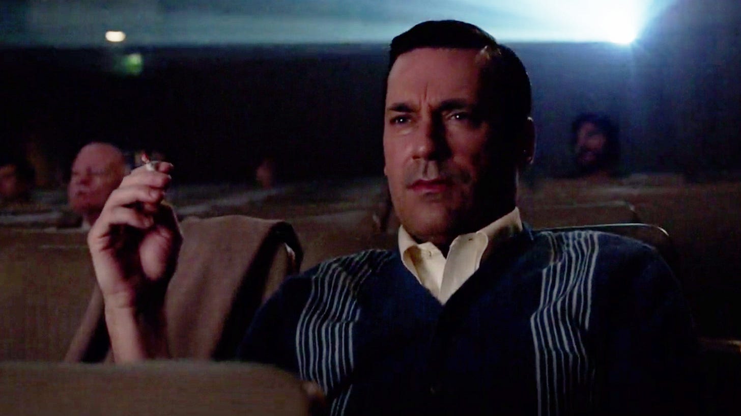 Don Draper goes to the movies on "Mad Men"