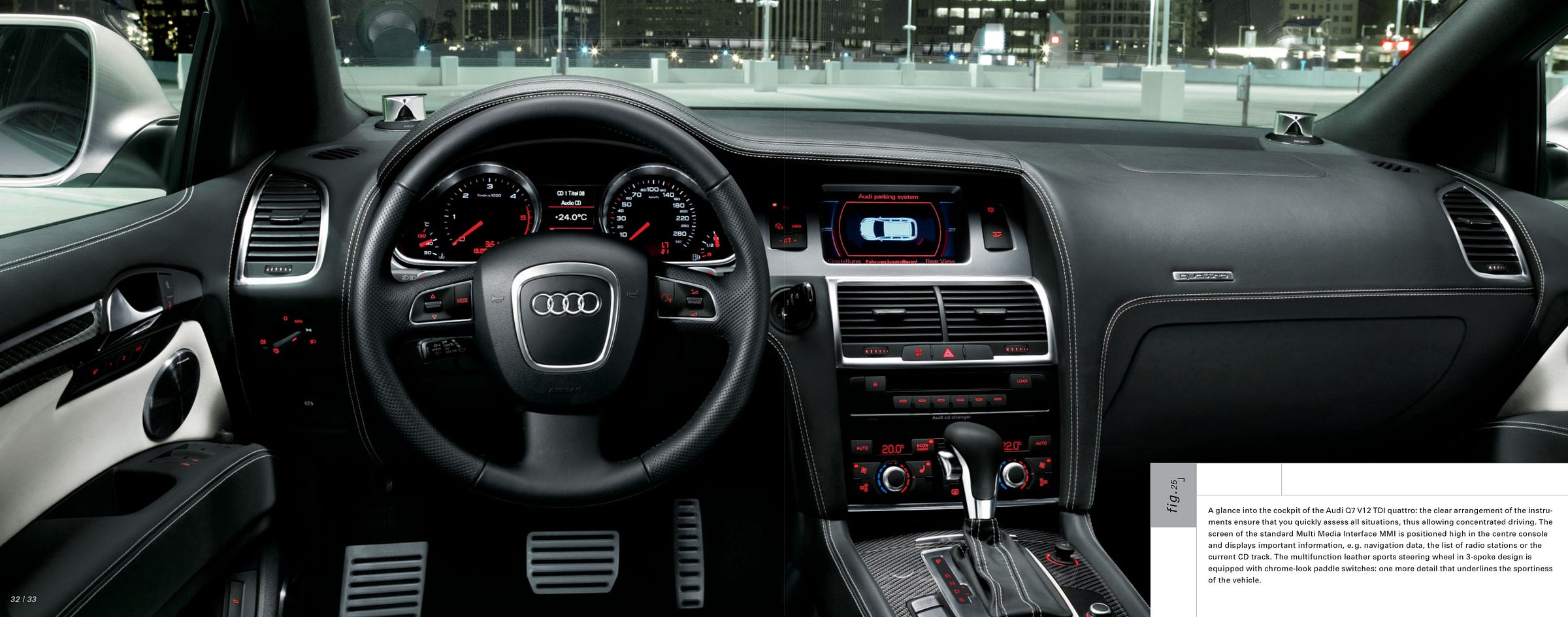 Audi Q7 V12 TDI quattro 2011 brochure interior dashboard