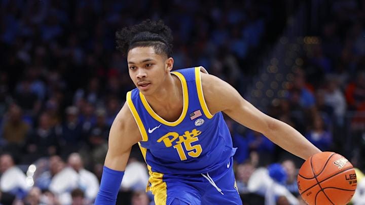 Mar 15, 2024; Washington, D.C., USA; Pittsburgh Panthers guard Jaland Lowe (15) controls the ball against the North Carolina Tar Heels during the second half at Capital One Arena. Mandatory Credit: Amber Searls-Imagn Images Mar 15, 2024; Washington, D.C., USA; Pittsburgh Panthers guard Jaland Lowe (15) controls the ball against the North Carolina Tar Heels during the second half at Capital One Arena. Mandatory Credit: Amber Searls-Imagn Images