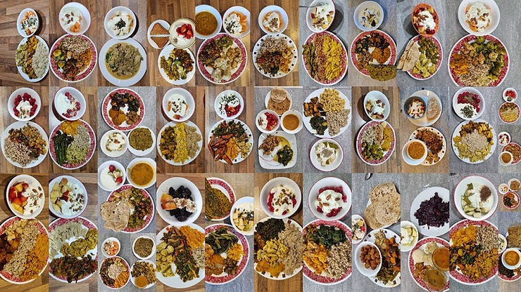 consistency in home food. Snaps of the 3 meals daily for several days