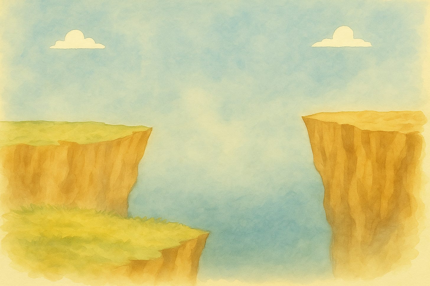 illustration of cliffs and a chasm between them. illustration of cliffs and a chasm between them.
