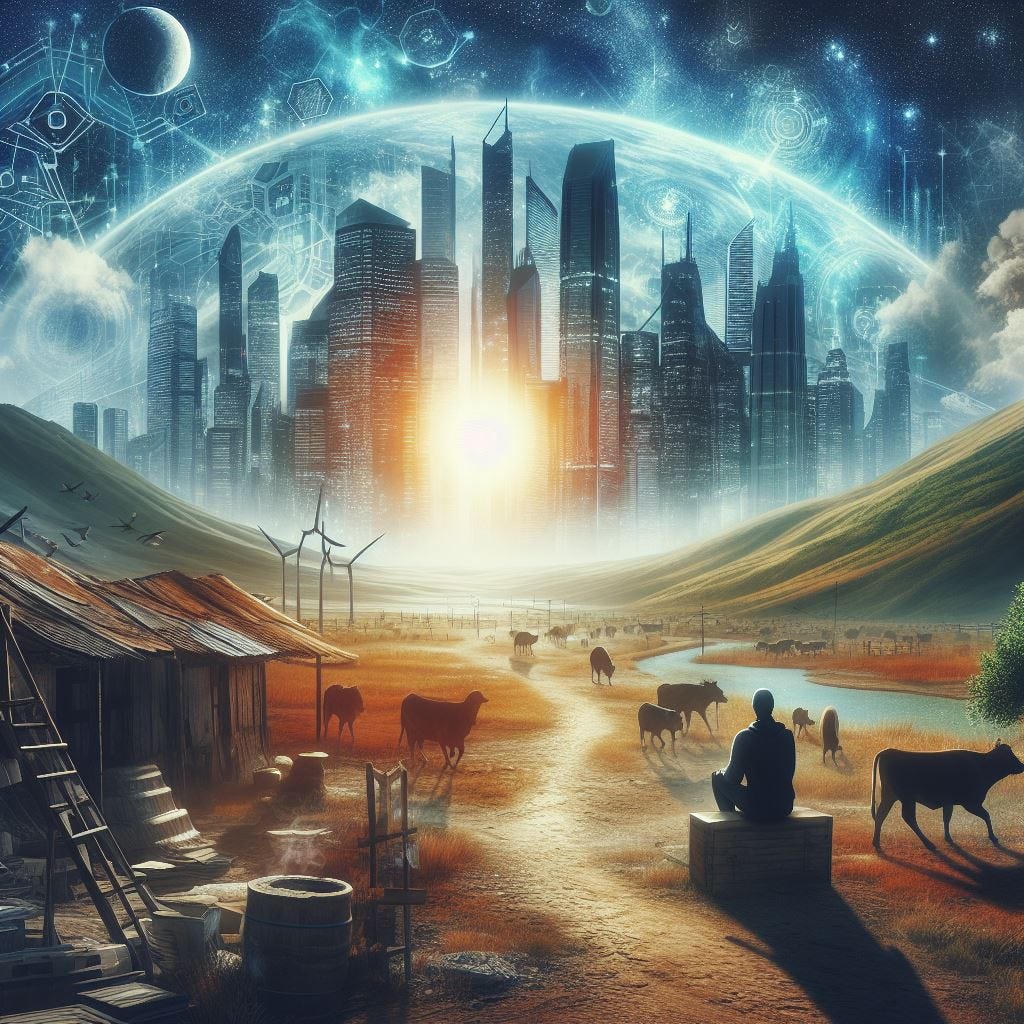 A New World of progress and prosperity being birthed from a past of superstition and poverty