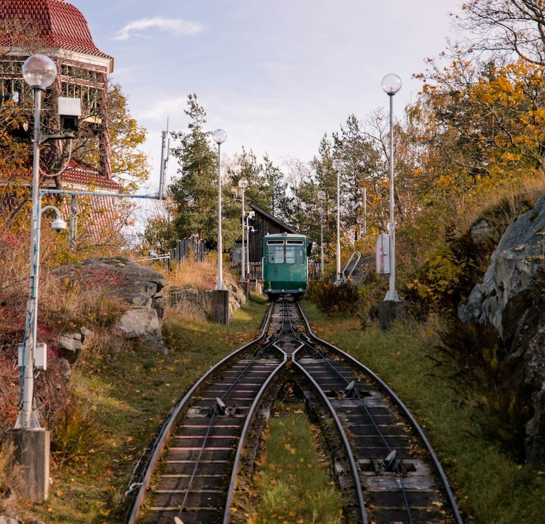a train on the railway tracks
