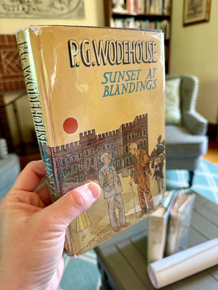 P.G. Wodehouse’s last novel, Sunset at Blandings, in his Blandings Castle series. My teenage son has been consuming this books like crackers over the past few years, both on audio and in print. They are good for a laugh for sure! 