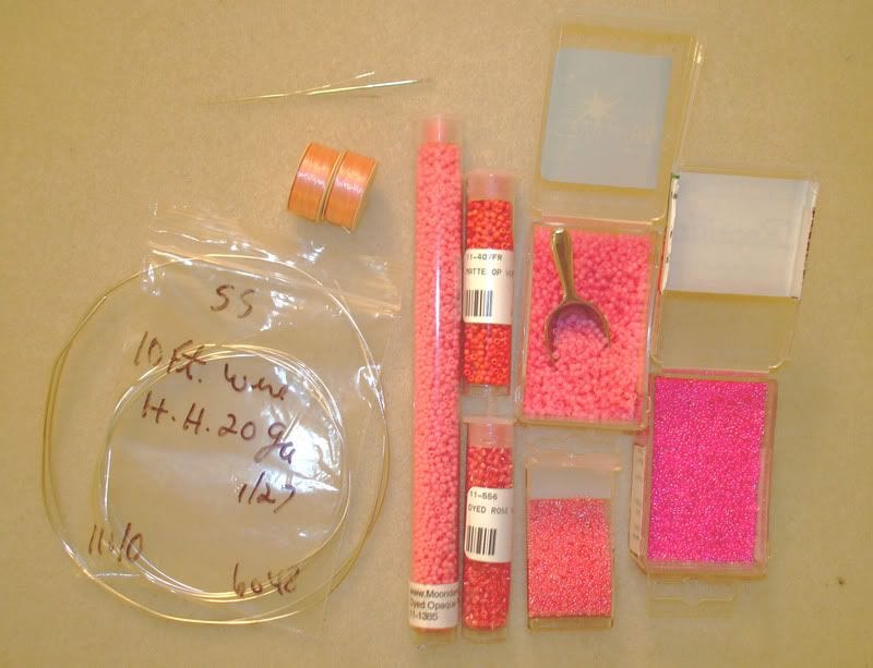 pink seed beads pink seed beads