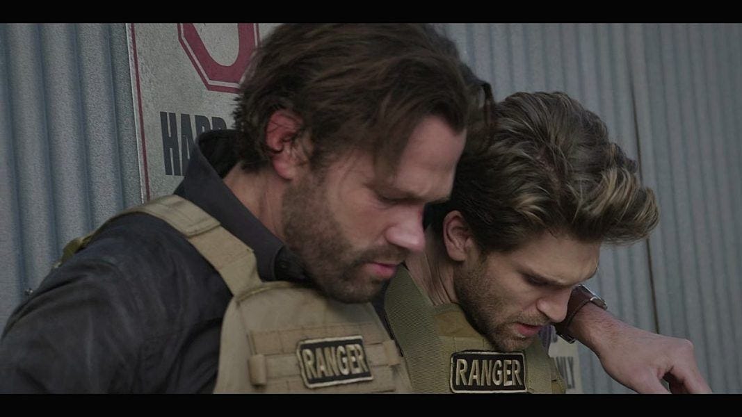 Walker Cordell with gay brother LIam coming together bare outside giant explosion on set. Walker Cordell with gay brother LIam coming together bare outside giant explosion on set.