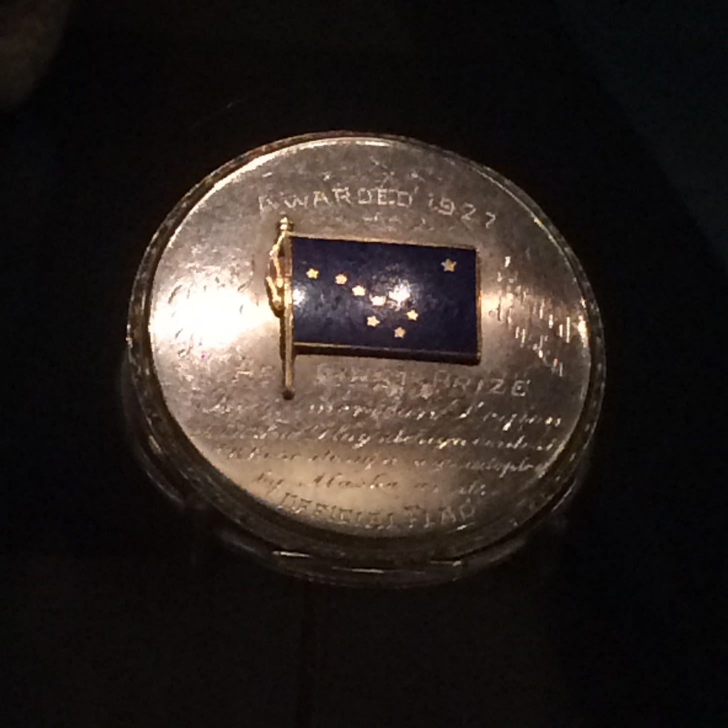 This gold watch was one of the prizes awarded to Benny Benson when his design won the contest to become the Alaska flag.