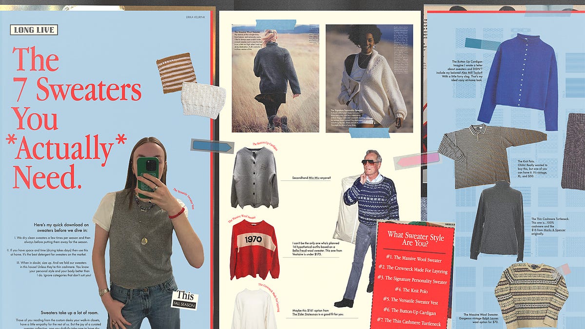 The 7 Sweaters You *Actually* Need - by Erika Veurink