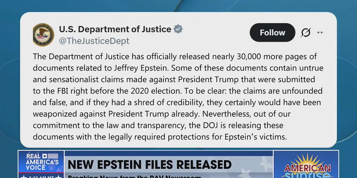 BREAKING: NEW EPSTEIN DOCS RELEASED - by RealAmericasVoice