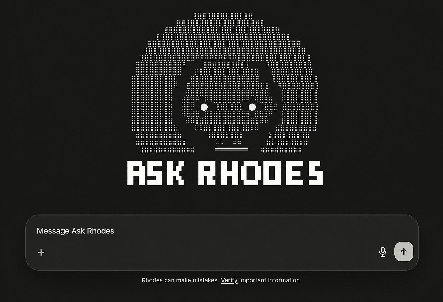 The Rhodes AI homepage at Askrhodes.com The Rhodes AI homepage at Askrhodes.com