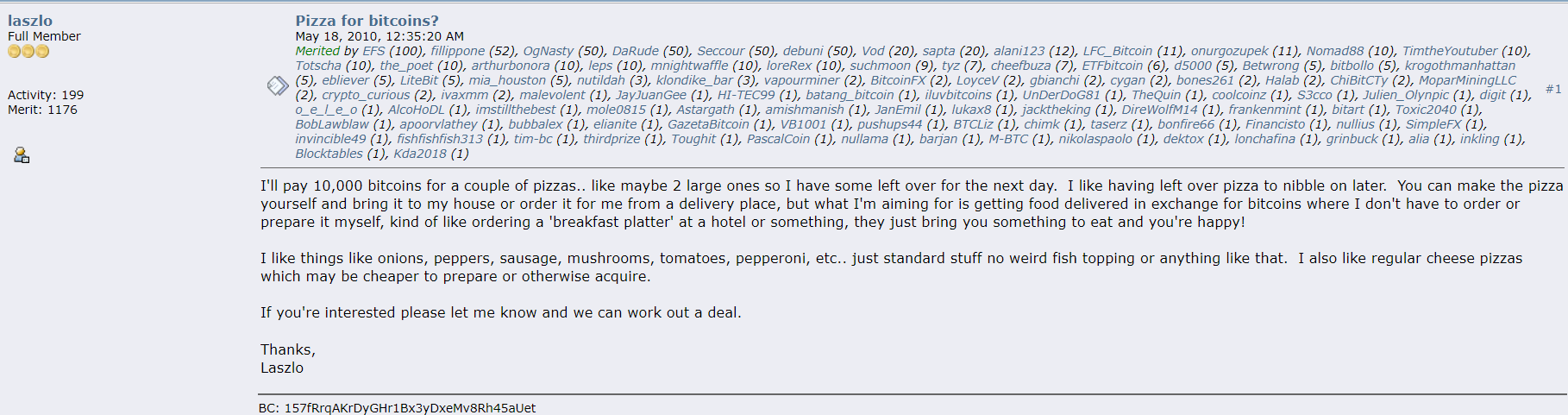 Se acerca Bitcoin pizza day - by Pedro - La Cadena