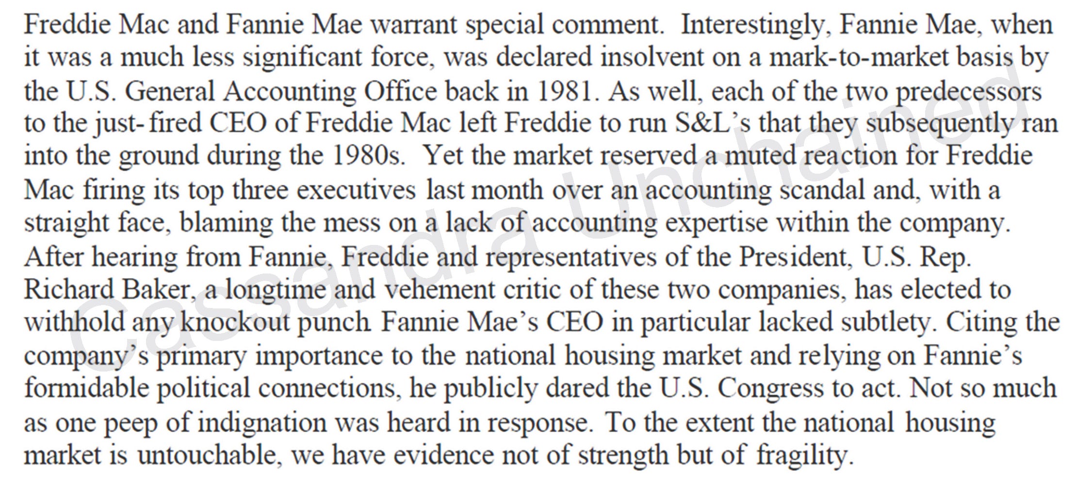 Fannie & Freddie, Toxic Twins No More No More?