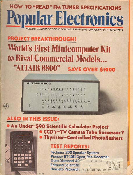 Popular Electronics Magazine Cover, January, 1975 Popular Electronics Magazine Cover, January, 1975