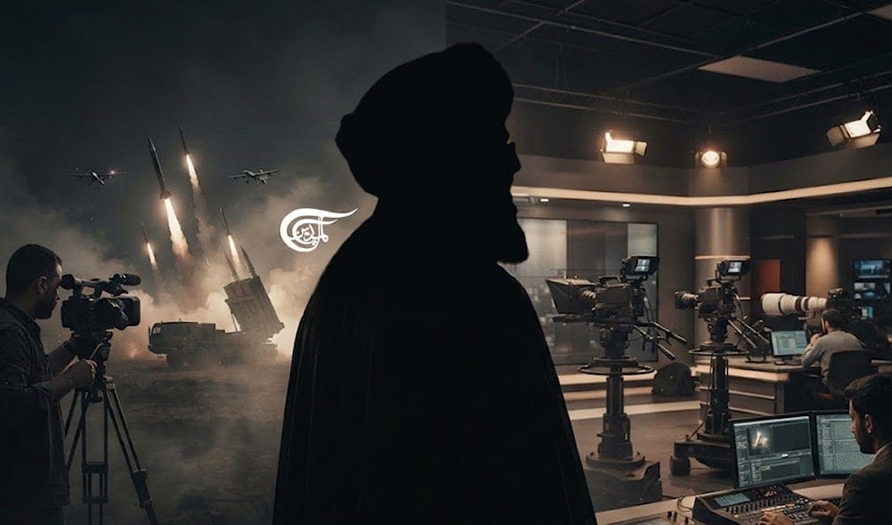 A silhouette of Sayyed Hassan Nasrallah with media reporting in the background (Al Mayadeen) A silhouette of Sayyed Hassan Nasrallah with media reporting in the background (Al Mayadeen)