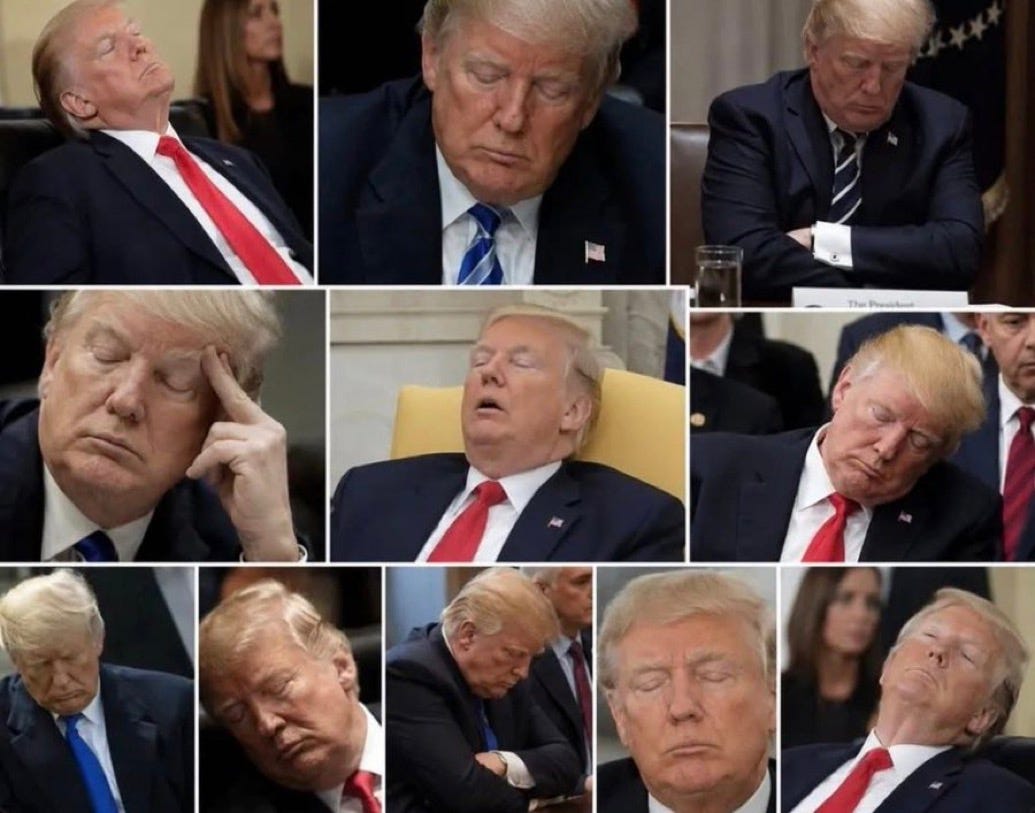 Trump asleep in multiple scenarios Trump asleep in multiple scenarios