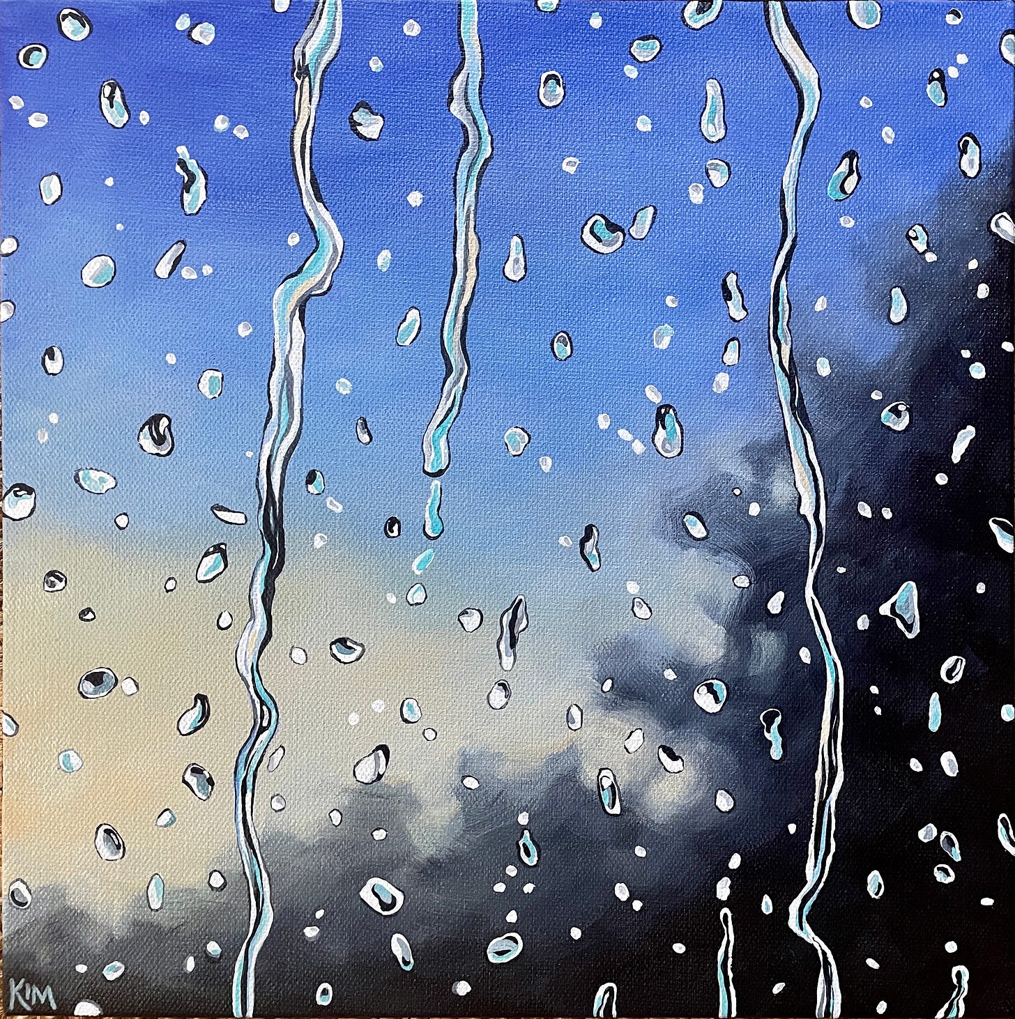AFTER THE RAIN Original Acrylic Painting, Rainy Skies, Rain Landscape,  Nature, Window, Clouds, Storm, Rain Painting - Etsy