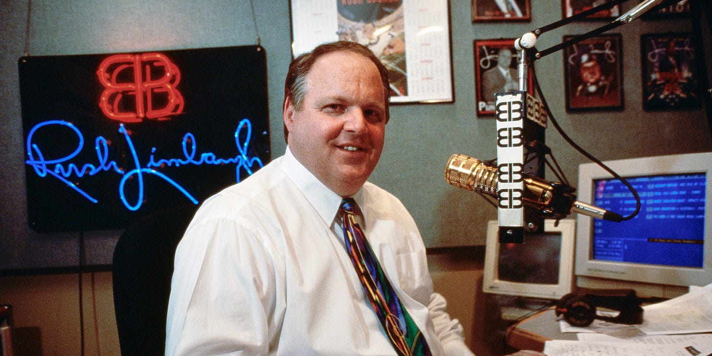 Rush Limbaugh Spent His Entire Life on the Government Dole Rush Limbaugh Spent His Entire Life on the Government Dole