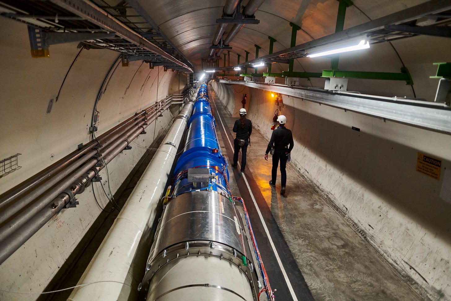 LHC dipole magnets in the tunnel LHC dipole magnets in the tunnel