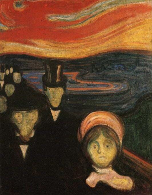 Anxiety, 1894 by Edvard Munch