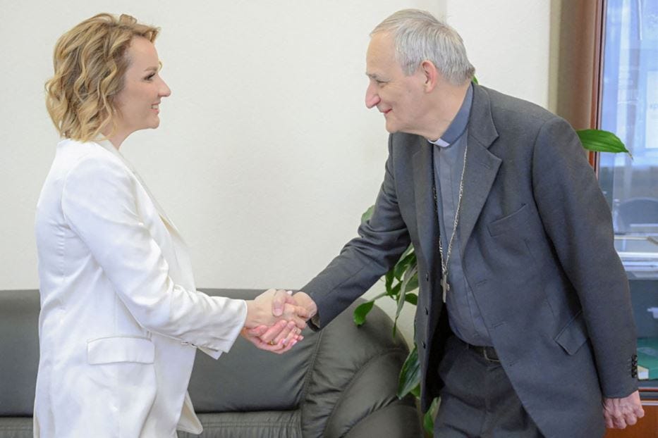 L'incontro tra il cardinale Zuppi e la commissaria russa per i diritti dei bambini, Maria Lvova-Belova L'incontro tra il cardinale Zuppi e la commissaria russa per i diritti dei bambini, Maria Lvova-Belova
